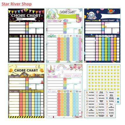 Magnetic Chore Chart Weekly Visual Schedule For Kids Dry Era