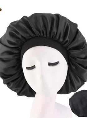 Cap Head Cover Bonnet Hat for For Curly Springy Hair Black