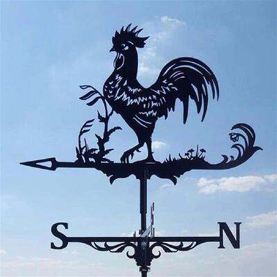 Steel Rooster Shape Weathervane Weather Vane Wind Direction