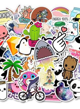 50PCS Cool Summer Vsco Stickers Pack Pink Girl Anime Stiker