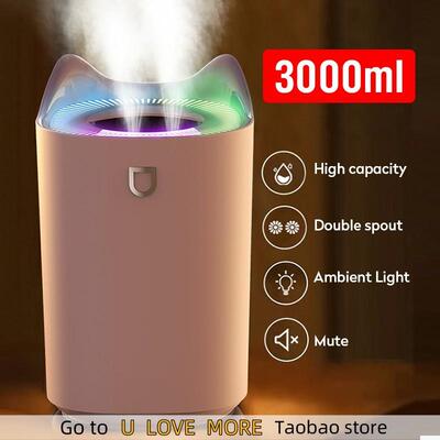 3L Air Humidifier Essential Oil Aroma Diffuser Double Nozzle