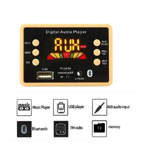 5V 12V Wireless Bluetooth 50 MP3 Decoder Board Module FM