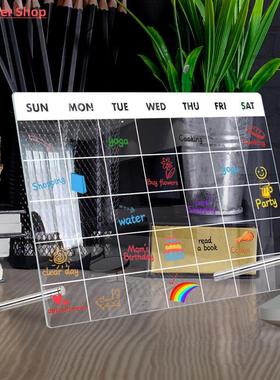 Acrylic Weekly Planner Desktop Note Board Dry Erase Whiteboa