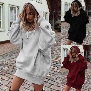 Womens solid thickened color loose longsleeved sweatshirt