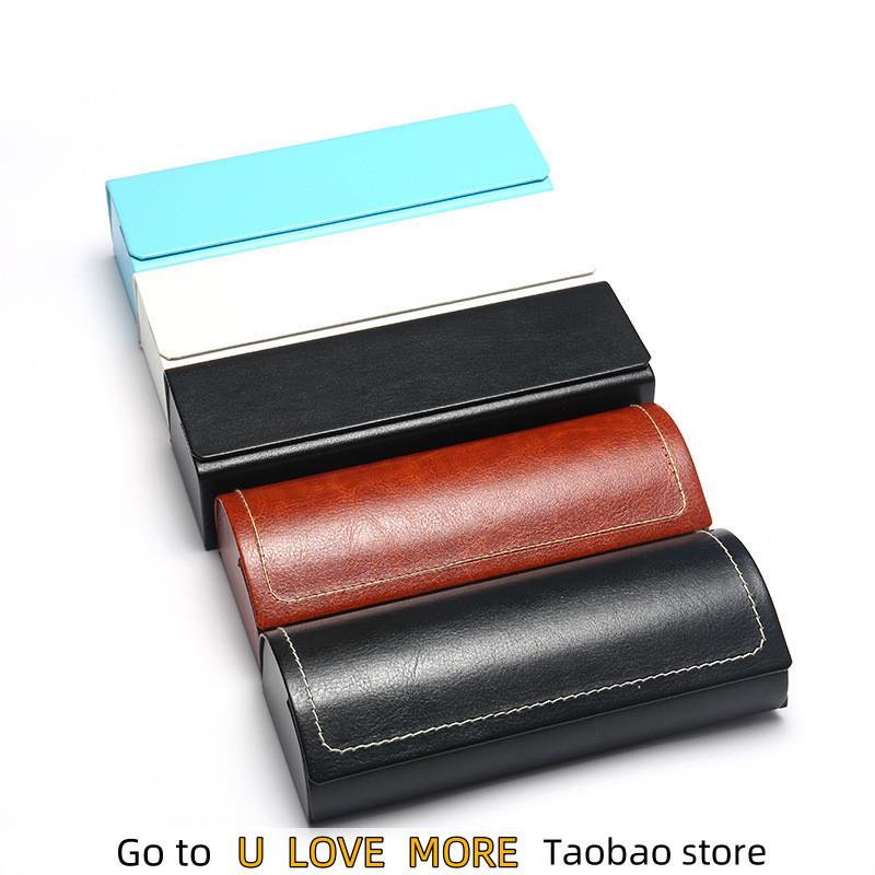 Leather Glasses Case Waterproof Hard Frame Eyeglass Case Wom
