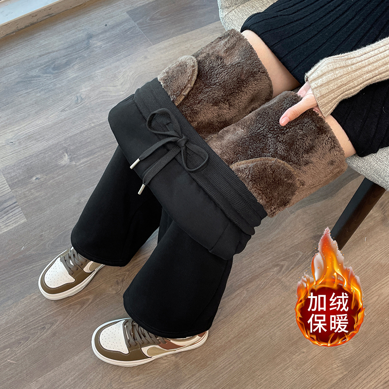 高腰直筒阔腿裤长裤宽松显瘦