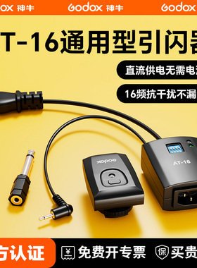 Godox 神牛AT16无线引闪器闪光灯影室影楼CT16/DM16 RT单反无线佳能尼康索尼相机热靴触发器通用摄影灯发射器