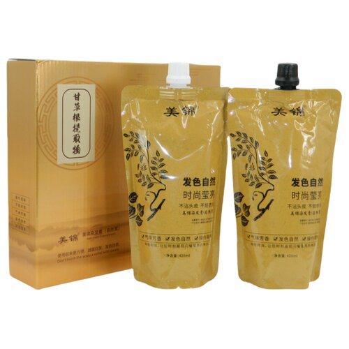 锦致染发膏（自然黑）草本黑发植物染发膏黑油黑发霜不沾头皮