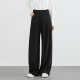 阔腿裤 奕兮小个子西装 高腰垂感气质窄版 黑色直筒宽松显瘦休闲裤 裤