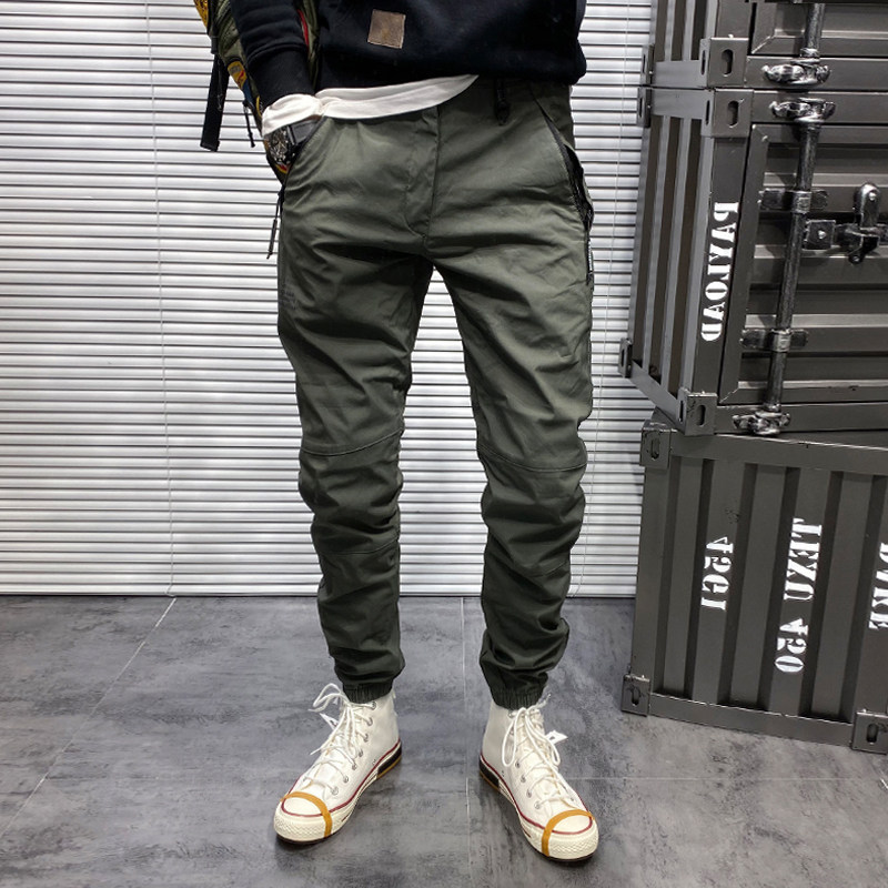 工装裤男潮牌秋冬季加绒加厚直筒宽松束脚裤子男美式修身休闲长裤