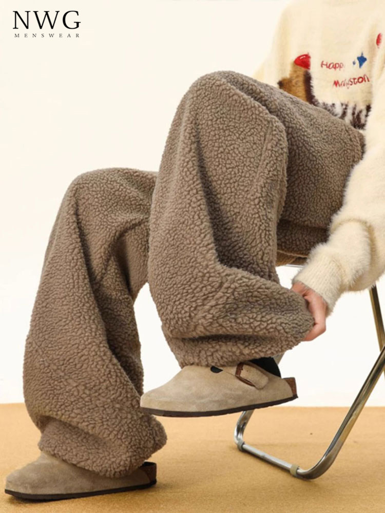 小羊羊毛全合一天鹅绒运动裤男士冬季天鹅绒加厚宽松直棉裤防寒保,男装,卫裤,淘宝优惠券,粉丝福利购,淘宝优惠卷