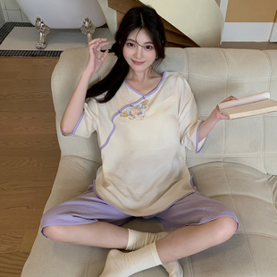 2024新款 200斤胖妹家居服套装 夏季 和服仿棉甜美大码 日式 睡衣女款
