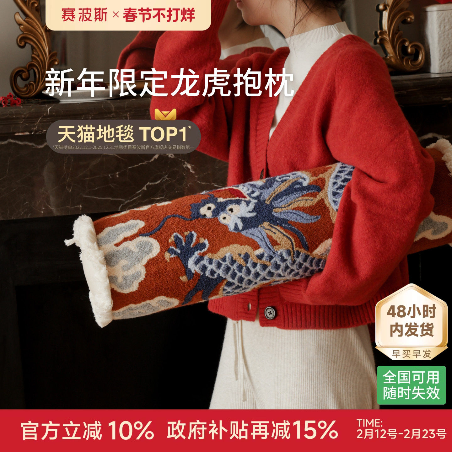 赛波斯抱枕轻奢高级感刺绣客厅地毯沙发靠垫床上靠枕枕头青山美宿