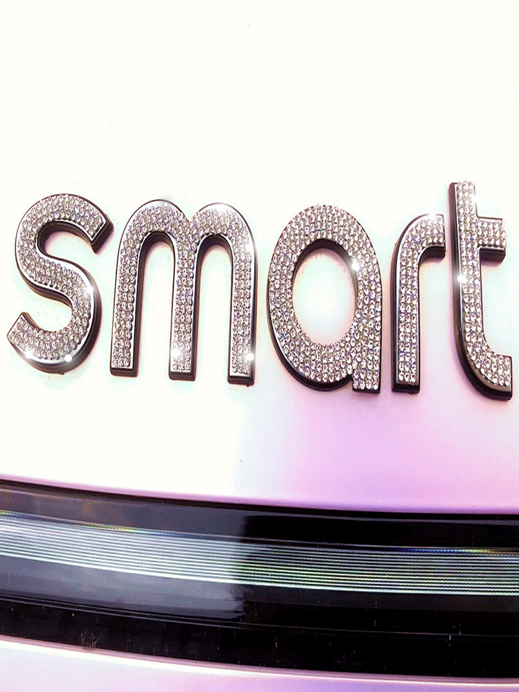 Smart精灵一号钻石车标亮闪车贴