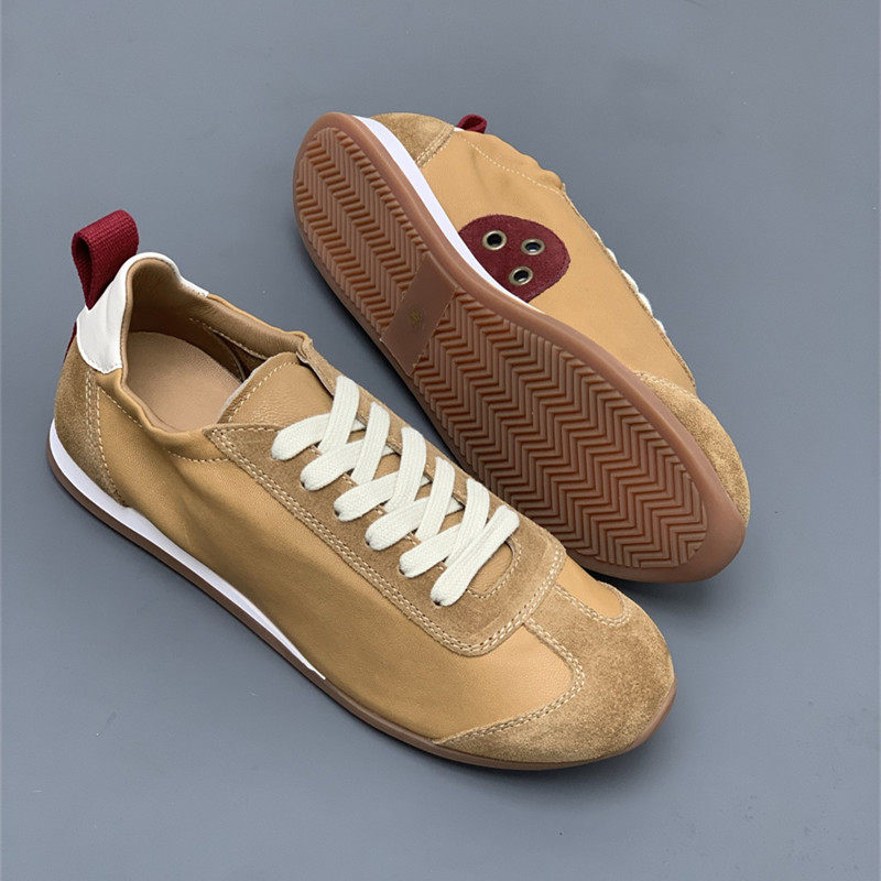 2026春季新款时尚运动休闲德训鞋女阿甘鞋软真皮软底舒适拼色百搭