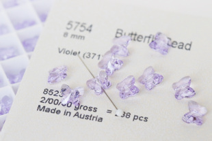 5754华子水晶蝴蝶串珠珠绣法绣饰品首饰手工DIY配件