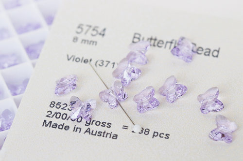 5754华子水晶蝴蝶串珠珠绣法绣饰品首饰手工DIY配件