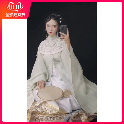 蕾丝镂空披肩秋冬日系钩花汉服云肩小坎肩百搭连衣裙套头外搭罩衫