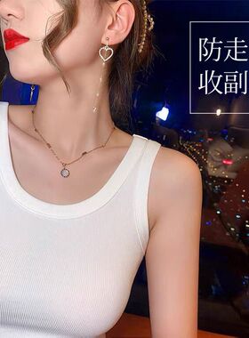 2021新款螺纹防走光无袖薄款内搭打底吊带背心女夏季外穿黑白灰色