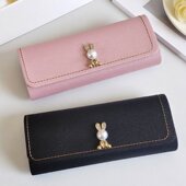 仿钻珍珠兔子简约年纯色高级感近视眼镜盒太阳墨可携式 学生收纳男