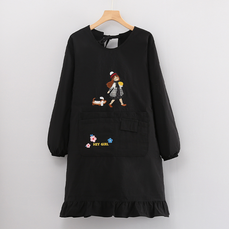 卡通简约围裙厨房家用透气防污