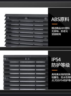 机柜配电柜通风过滤网组黑色ZL-803/804/805轴流风机百叶窗网罩