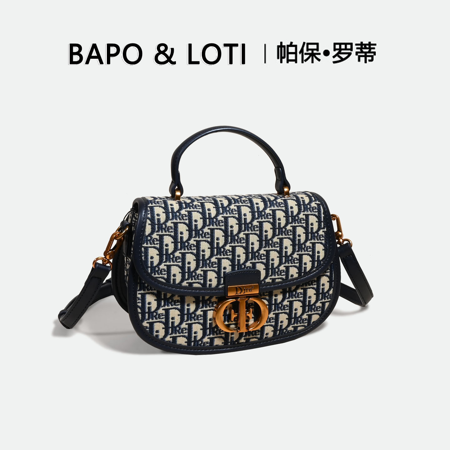 半圆马鞍包手提老花女包