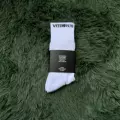 Vt Socks - Ribbed Cuff with Lettering, White Terry Cushion
