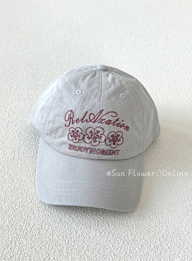 韩版ins大头围宽檐显脸小棒球帽子女灰色百搭弯檐春夏鸭舌帽男潮