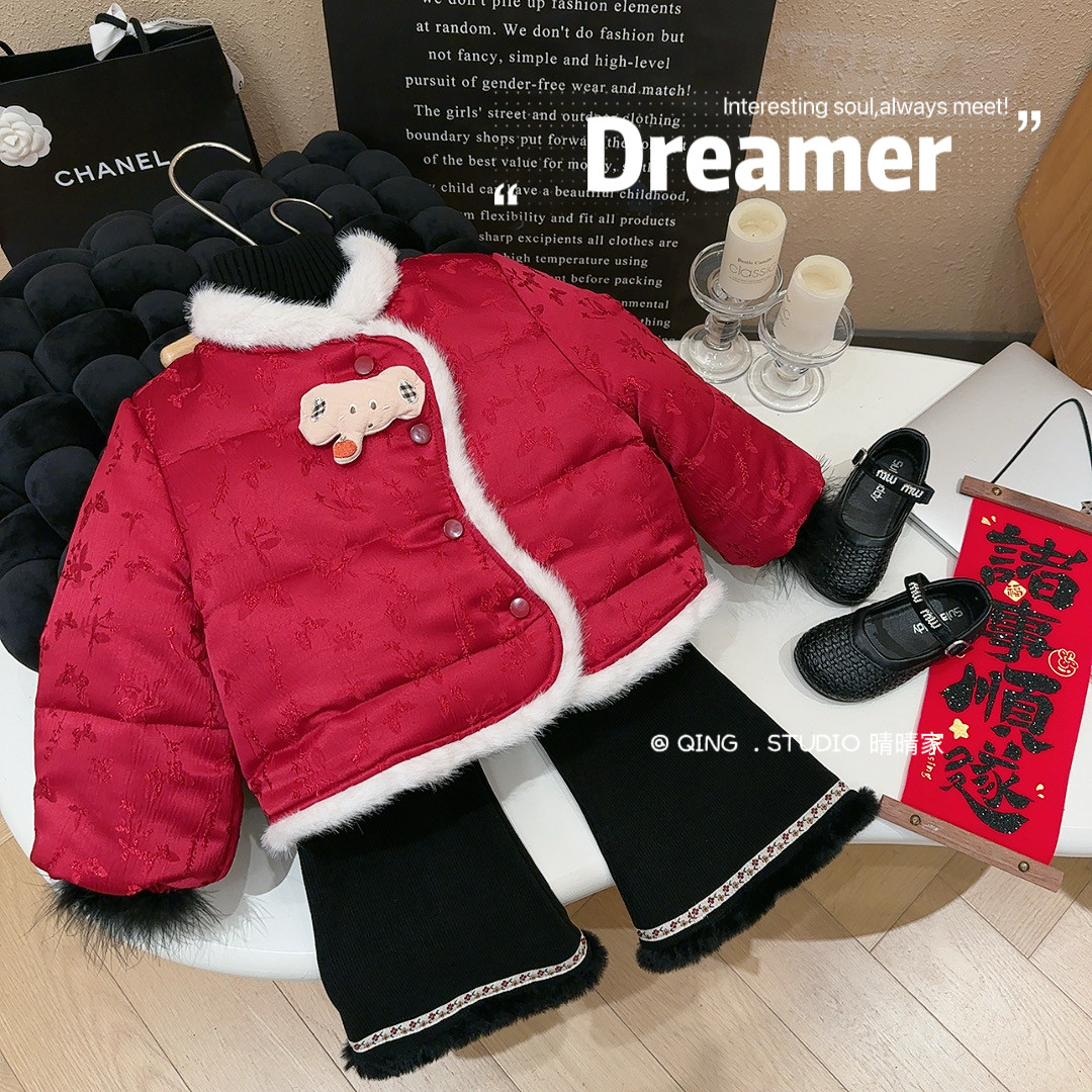 晴晴女童卡通玩偶上衣毛毛边阔腿裤套装2026冬季新款AWB165鱼,童装/婴儿装/亲子装,套装,淘宝优惠券,粉丝福利购,淘宝优惠卷