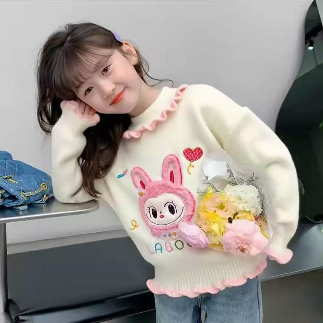 女童半高领韩国绒卡通绣花针织套头毛衣2025冬季新款2160轩,童装/婴儿装/亲子装,毛衣/针织衫,淘宝优惠券,粉丝福利购,淘宝优惠卷