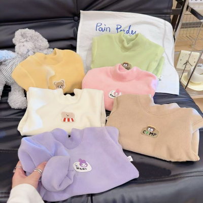 女童加绒加厚男女童半高领百搭卫衣2025冬季新款BYY036巴