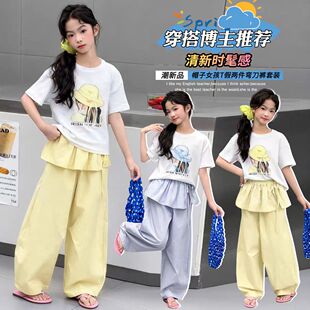 女童可爱风帽子女孩卡通短袖屁帘裤套装2026夏季新款LP011锡