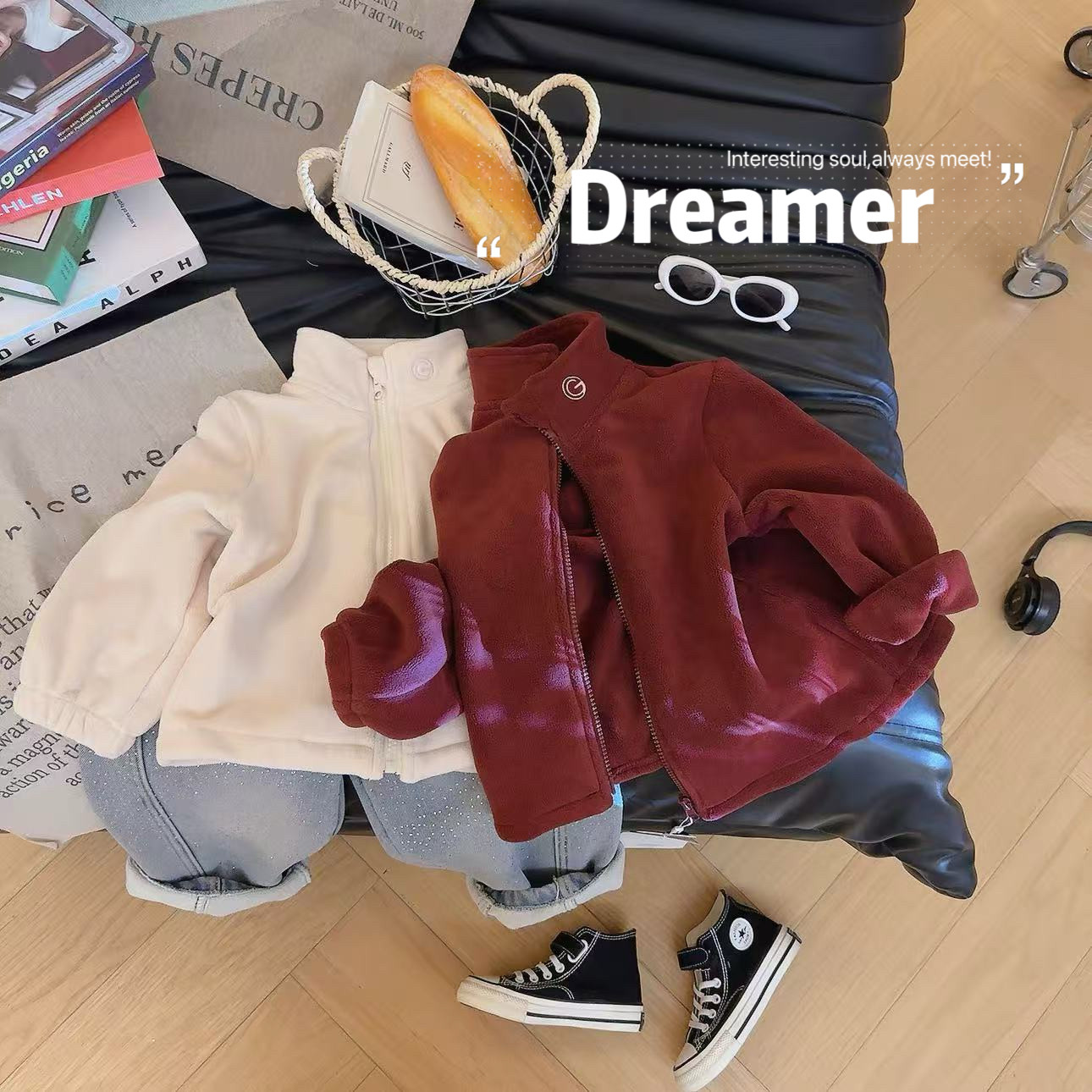 【现*宠粉】女童休闲小立领摇粒绒外套2026冬季新款CM0559T鱼,童装/婴儿装/亲子装,普通外套,淘宝优惠券,粉丝福利购,淘宝优惠卷