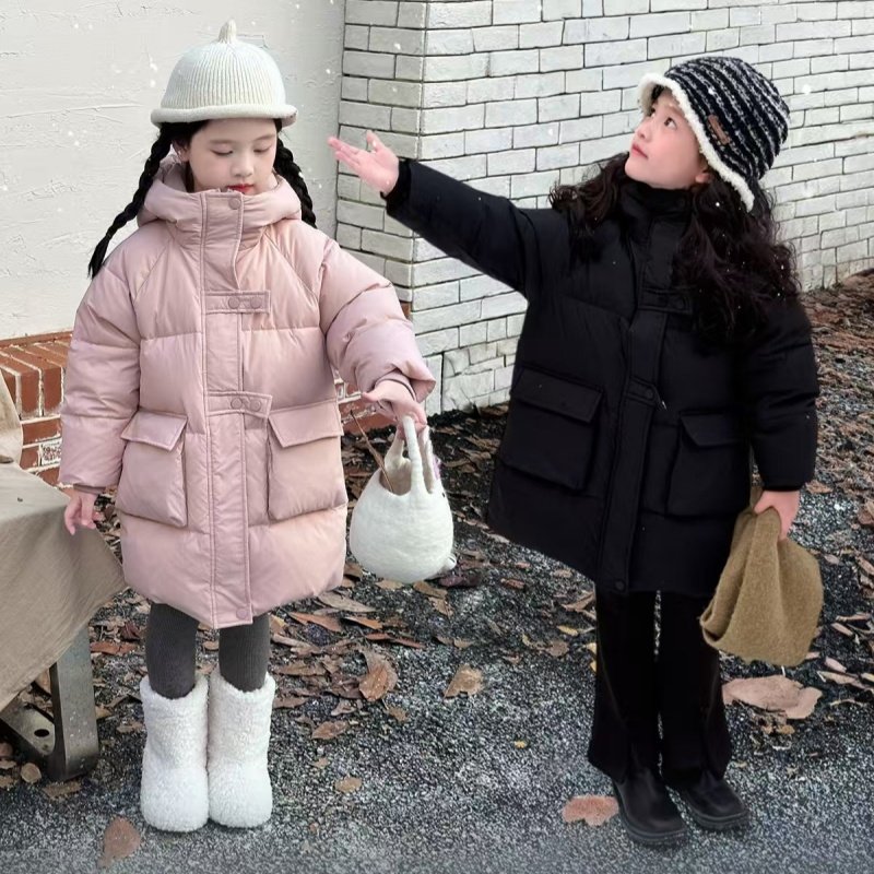 女童洋气百搭韩版加厚保暖中长款棉服外套2025冬季新款PZ046昭,童装/婴儿装/亲子装,棉袄/棉服,淘宝优惠券,粉丝福利购,淘宝优惠卷