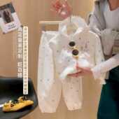 NT05 HXT新款 女童卡通动漫星星百搭连帽卫衣休闲裤 两件套2026春季