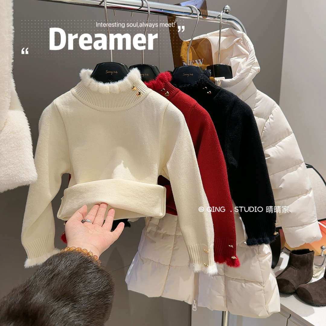 宠粉*女童韩版时髦百搭高领针织打底衫毛衣2026秋冬新款CCB033鱼,童装/婴儿装/亲子装,毛衣/针织衫,淘宝优惠券,粉丝福利购,淘宝优惠卷