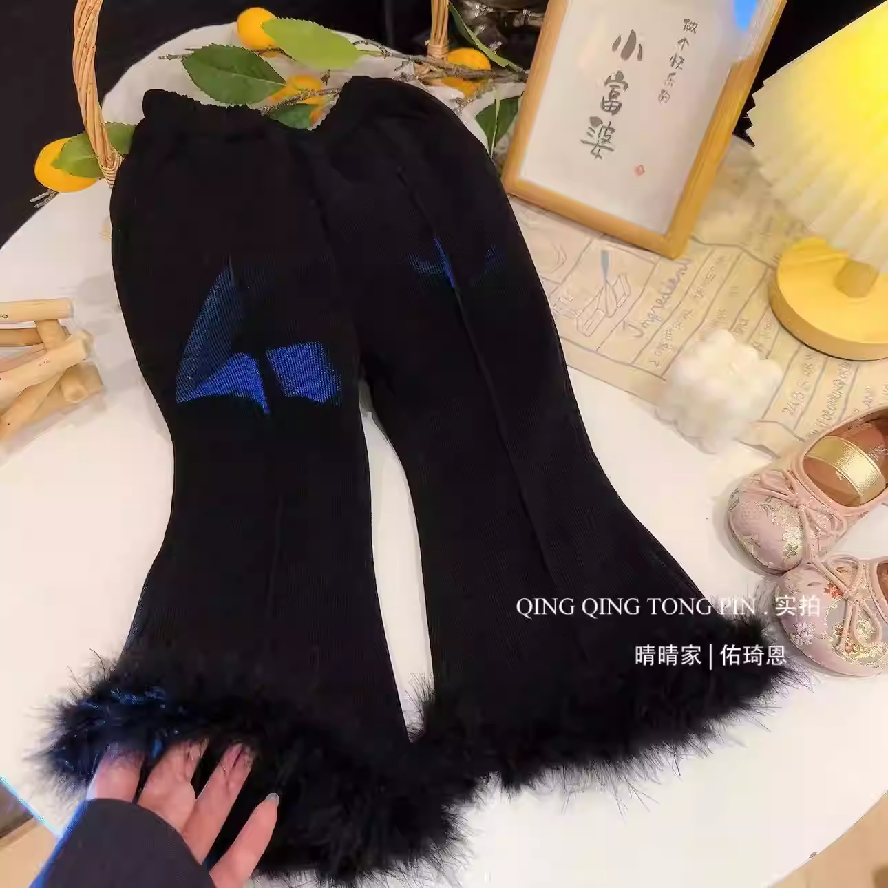 晴晴*女童时尚休闲百搭加绒拼接毛毛气质长裤2026冬新款D68732嘉,童装/婴儿装/亲子装,裤子,淘宝优惠券,粉丝福利购,淘宝优惠卷