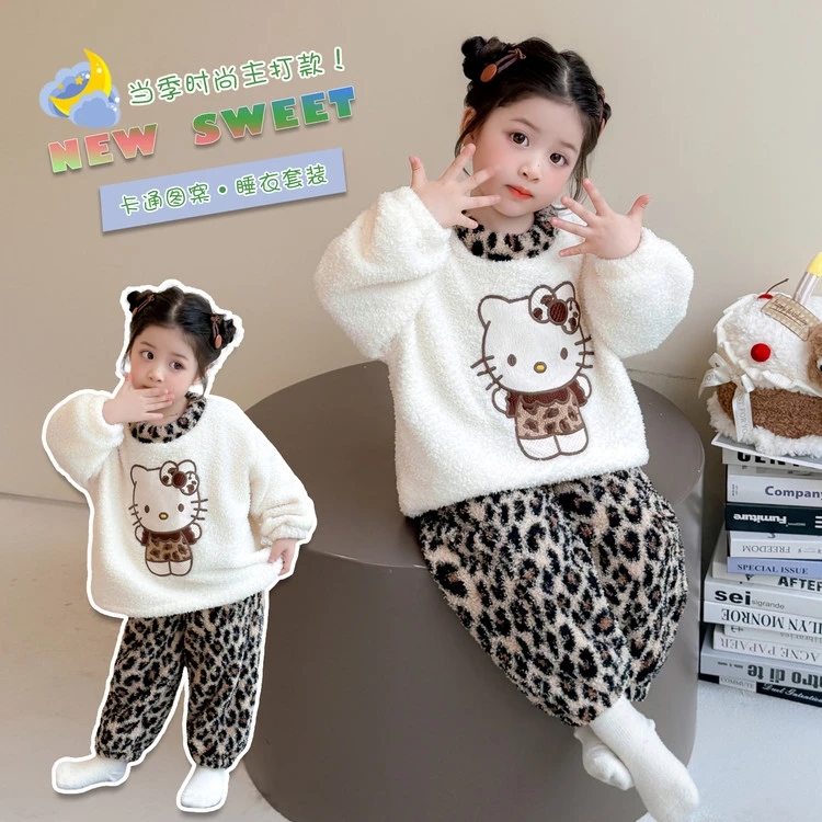 保暖撞色卡通家居服套装