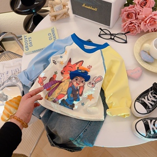 TP新款 2026春季 TP182 卡通立体玩偶撞色拼接长袖 女童宽松韩版