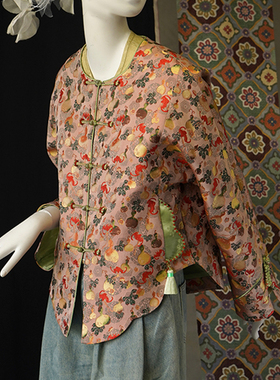 春夏新品非遗织锦宋锦-陆美英福禄-原创新中式百搭上衣真丝外套