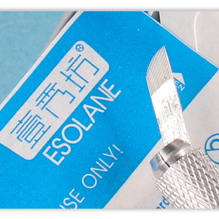 正品手工纹绣单排弯弯绣针片纹眉线条眉纹绣弧形弯弯绣17针头刀片