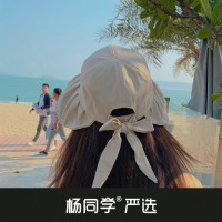 杨同学蝴蝶结鸭舌帽黑胶遮阳帽女防晒防紫外线太阳帽子夏季帽子女