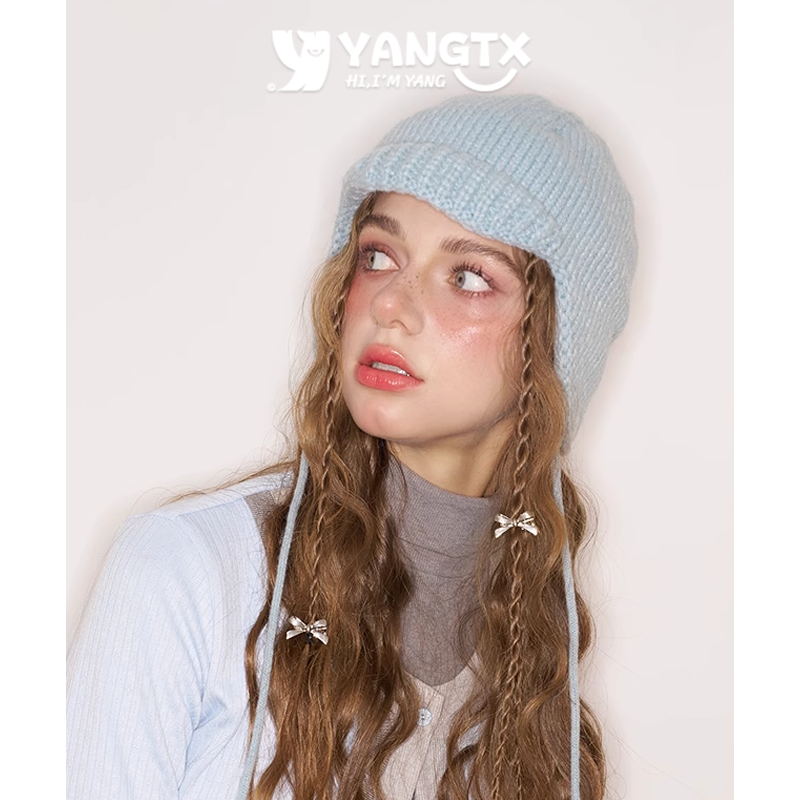 出游甜美可爱小檐护耳帽