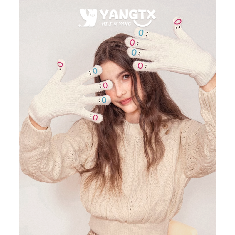 【杨同学】露指可触屏毛线手套