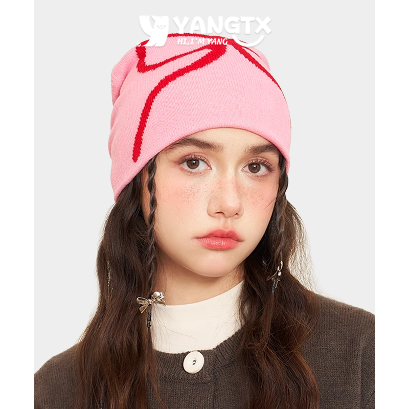 杨同学韩版ins蝴蝶结印花帽
