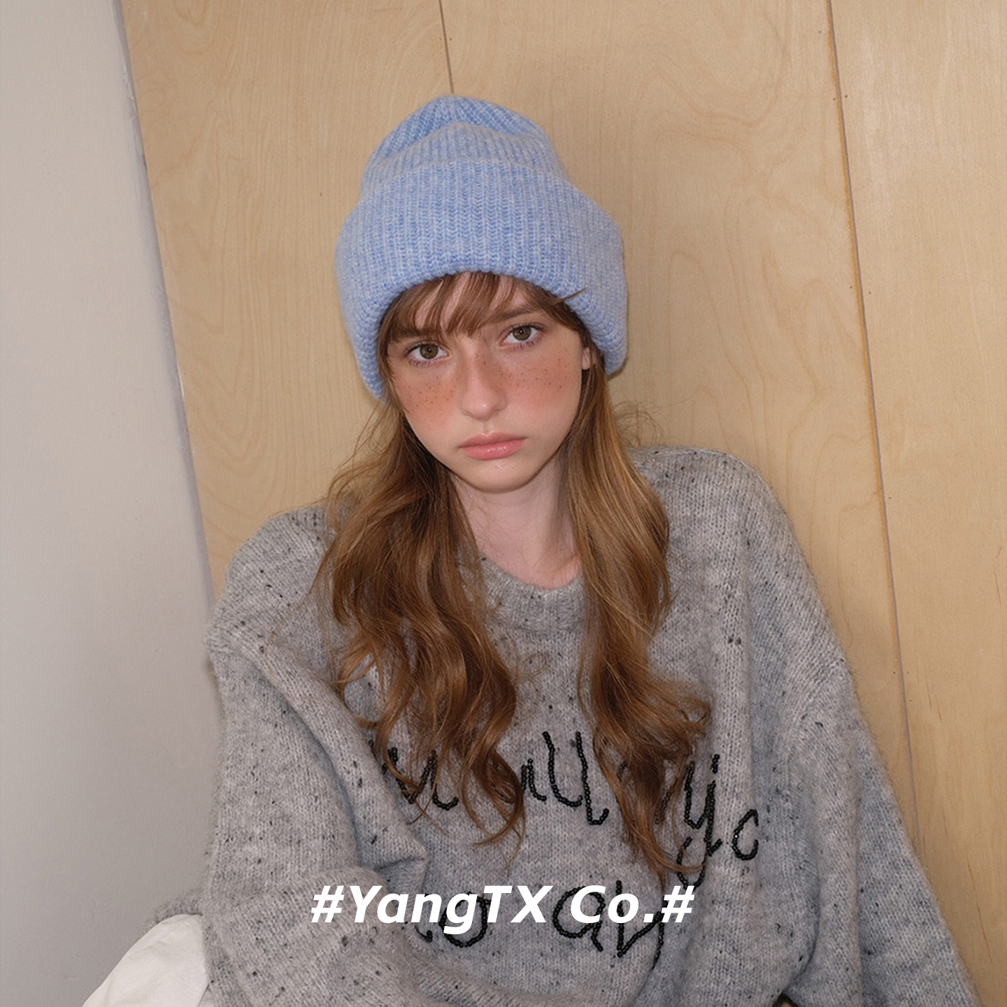 毛线帽氛围感针织针织帽轻便羊毛时尚针织帽子韩系韩系复古套头帽