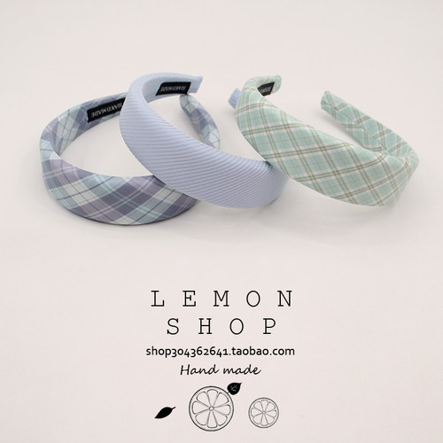 春夏新款小清新发箍格子女百搭宽边甜美格纹头箍洗脸化妆时尚发卡