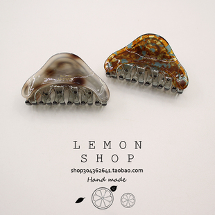 法式 醋酸发夹发抓复古豹纹抓夹简约后脑勺鲨鱼夹韩国ins气质头饰