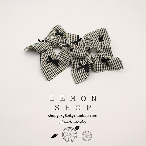 黑色蝴蝶结方巾大肠发圈女高级感韩系低马尾头绳发饰慵懒风发饰品